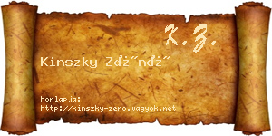 Kinszky Zénó névjegykártya